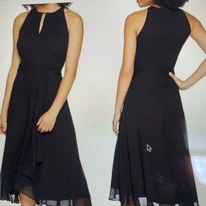 Tahari ASL Black keyhole midi dress